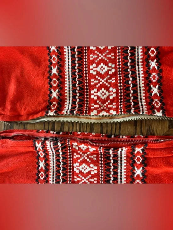 Red Patterned Pillow Case - Picture 2 of 2